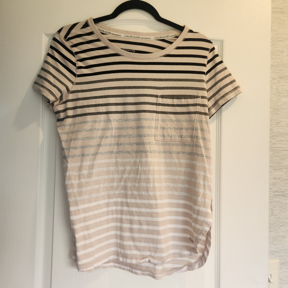 Calvin Klein Striped T-Shirt Size L Euc
